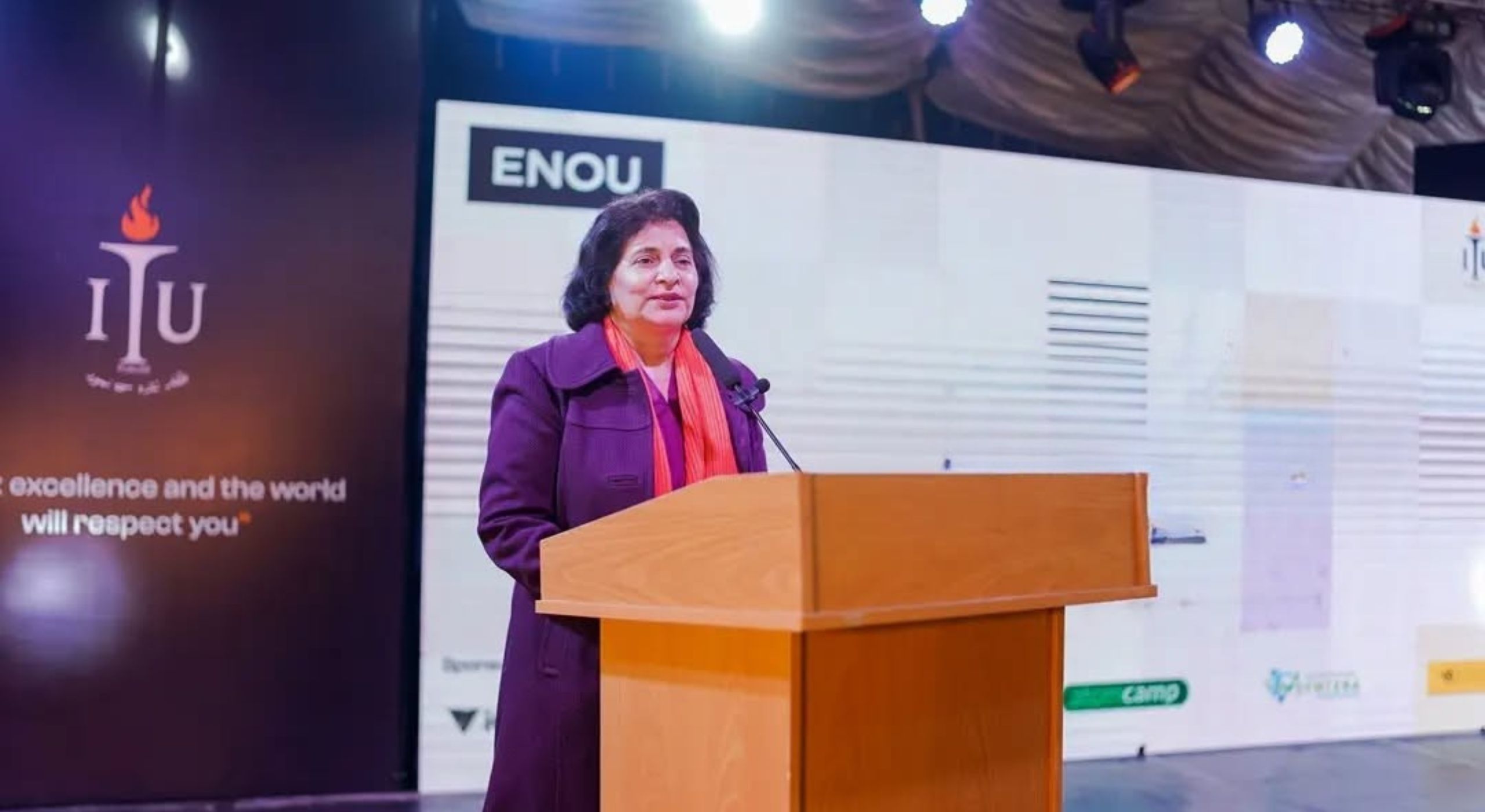 Laptop desk with numeric display