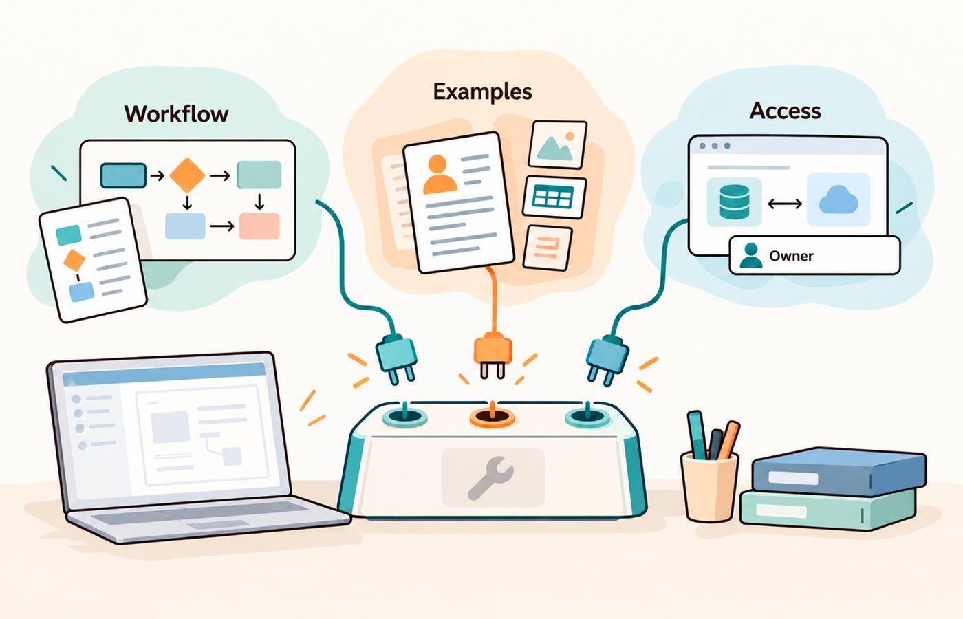 Prepare the workflow, representative records and roles, and integration access before starting an internal-app build.