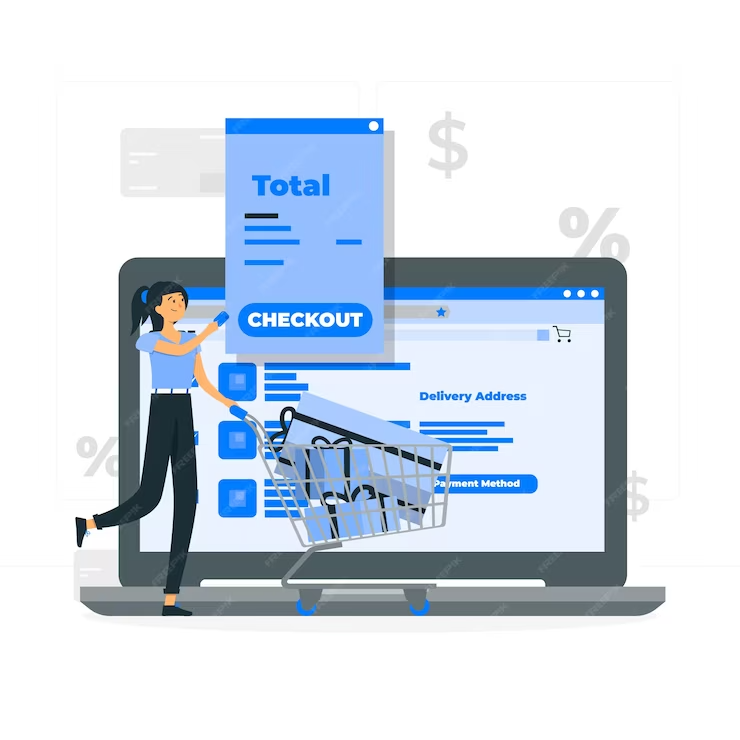 ecommerce checkout laptop concept illustration 114360 8433